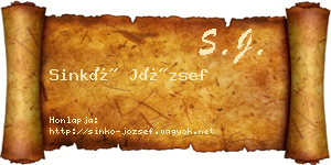 Sinkó József névjegykártya